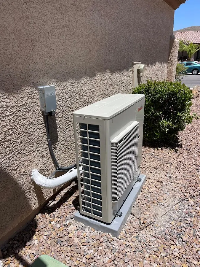 Residential air conditioning condenser unit in Wyoming
